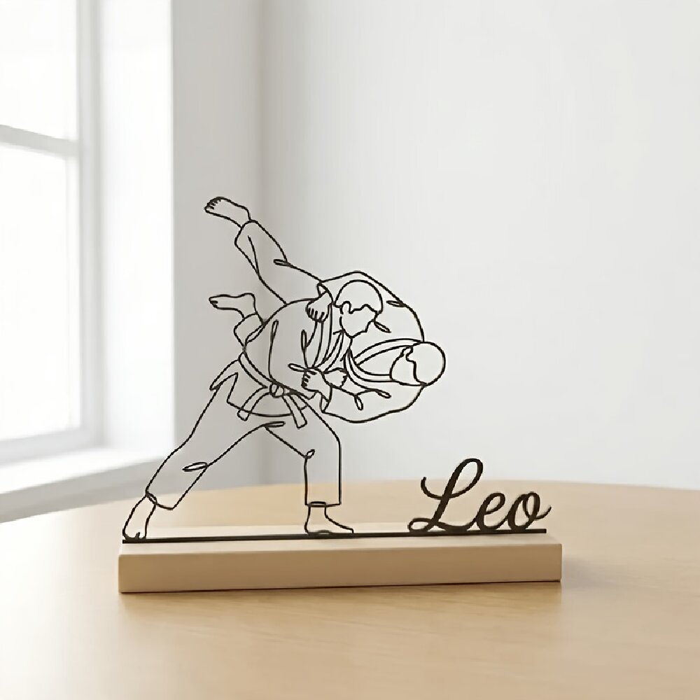 Personalized Engraved Gift - Деревянная статуэтка для дзюдо и боевых