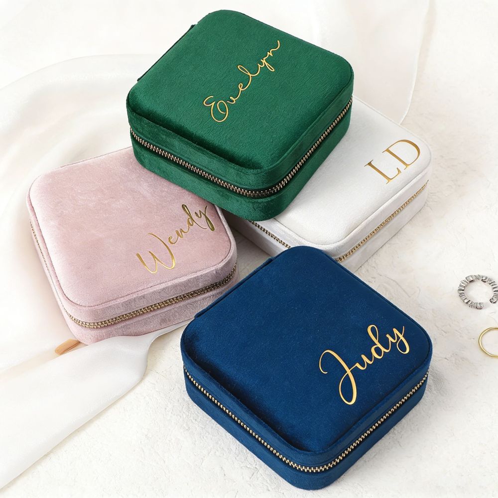 Velvet Jewelry Box - Персонализированная шкатулка для драгоценностей, бархатный дорожный