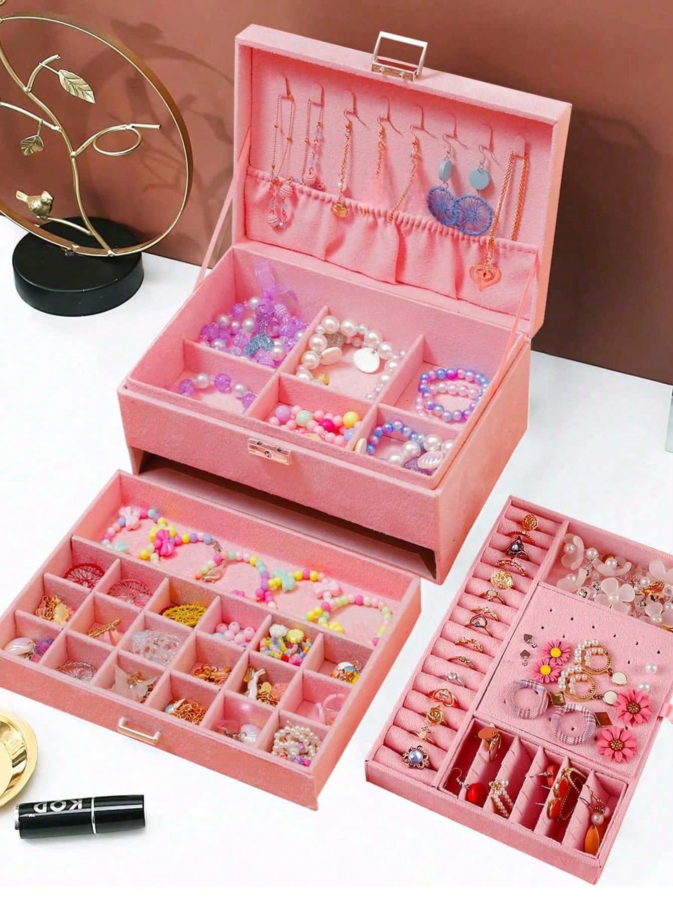 Трехслойная бархатная шкатулка – обзор и цена Velvet Jewelry Box